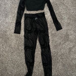 Black mesh dance costume